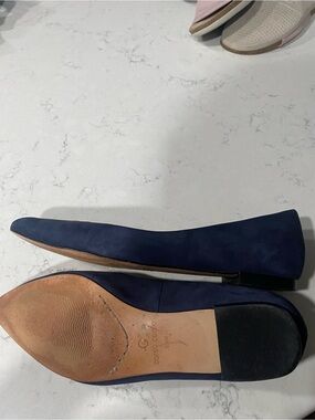 Corso Como Shoes 6.5 M Blue Suede Julia Flats Pointed Toe Slip On Balletcore